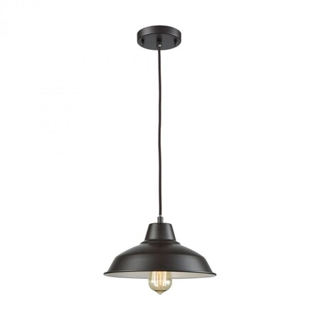 Thomas Classic Loft 1-Light Pendant in Oil Rubbed Bronze with Black Metal Sha CN770141